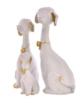 Cute Dog family Animal Statue for Home Décor Showpiece for Gifting Decorative Sculpture for Living Room or Office