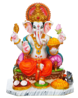 Large Ganapati Idol for Home and Office Handcrafted Marble Statue of Ganapati Rajasthani Handicraft 13 x 8 x 10.5 inch