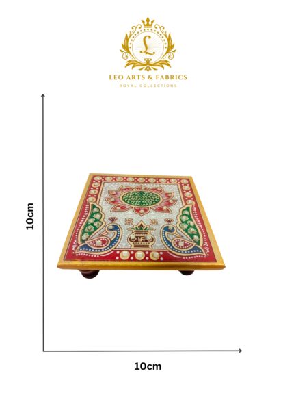 Handcrafted Marble Chowki with Krishna Idol, 10 x 10 x 3 cm Chowki, 8 x 4 x 7 cm Krishna Idol - Image 7