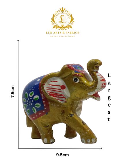 Handcrafted Paper Mache Elephant Family Figurines, Set of 3, Golden Colour - Image 7