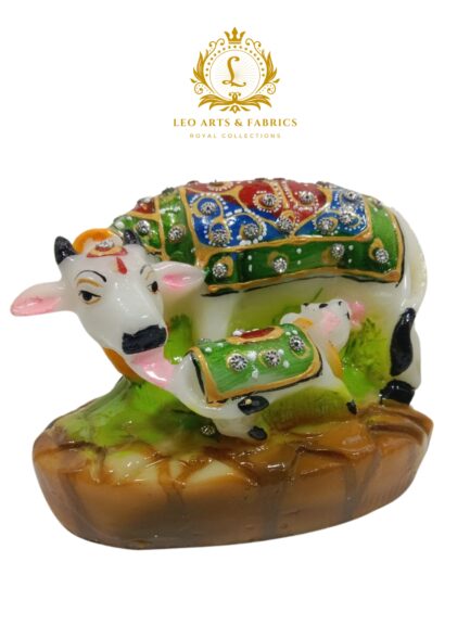 Handcrafted Cow and Calf Marble Statue, 12cm x 8cm x 8.5cm