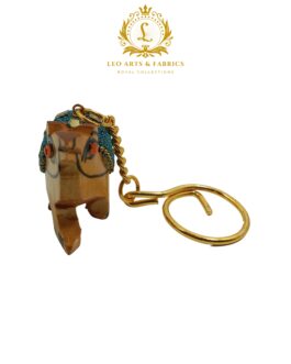 Handcrafted Wooden Camel Key Chain, Decorative, Bajni Design, Blue,  6.5 cm x 6 cm x 4.5 cm