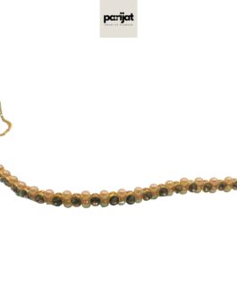 PARIJAT Handcrafted Gold Plated Kamarbandh, AD Brown, Golden Pearls