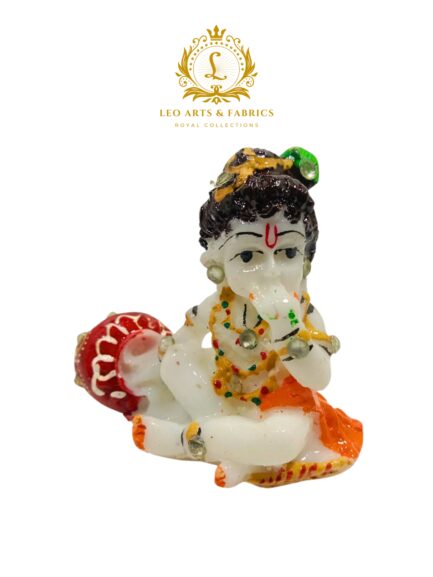 Handcrafted Marble Chowki with Krishna Idol, 10 x 10 x 3 cm Chowki, 8 x 4 x 7 cm Krishna Idol - Image 3