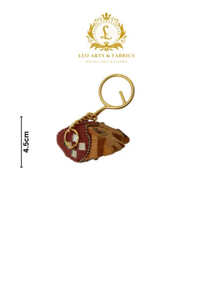 Handcrafted Wooden Elephant Key Chain, Decorative, Bajni Design, Maroon, 6.5 cm x 6 cm x 4.5 cm - Image 5