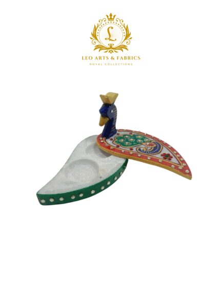 Handcrafted Marble Chopda Peacock - 11.5cm x 6.5 cm x 7cm - Image 6