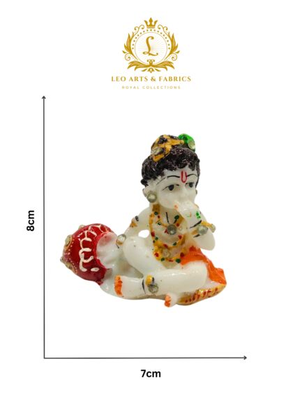 Handcrafted Marble Chowki with Krishna Idol, 10 x 10 x 3 cm Chowki, 8 x 4 x 7 cm Krishna Idol - Image 6